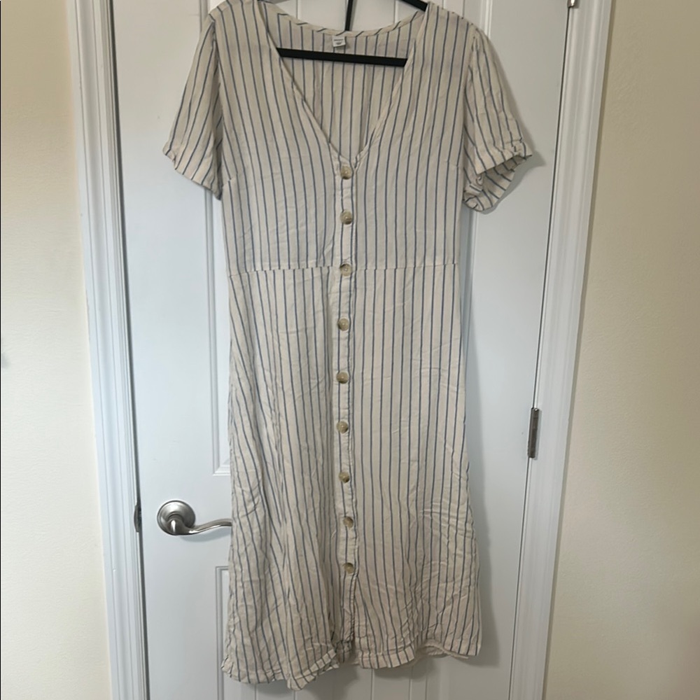Old Navy Tan Buttoned Midi Sundress